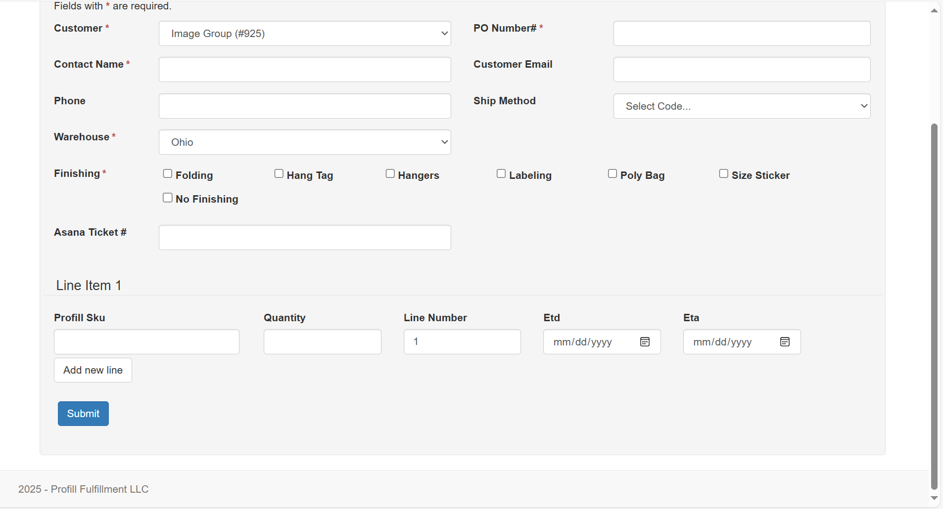 How to create a purchase order in Profill portal?